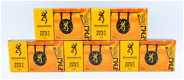 100 Rounds Browning Target and Practice 223 Remington Ammo 55 Grain Full Metal Jacket