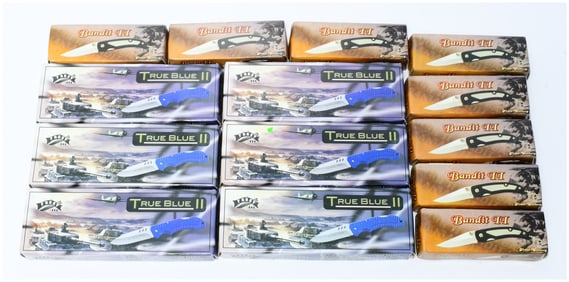 A Group of 14 Frost Cutlery 'TRUE BLUE II' and 'Bandit II' Folding Knives