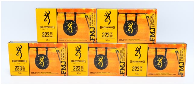 Browning Target and Practice 223 Remington 55 Grain Full Metal Jacket Ammunition, 100 Rounds