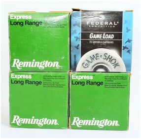 88 Rounds of 16-Gauge Shotgun Ammunition Remington Express Long Range and Federal Game Load