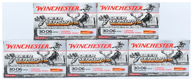 Winchester Deer Season XP Copper Impact 30-06 Springfield 150 Grain Rifle Ammunition, 100 Rounds