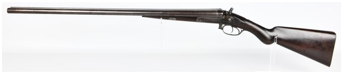 Parker Bros. 10 Gauge Damascus Twist Side-by-Side External Hammer Shotgun, Late 19th Century