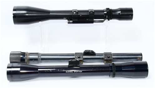 A Group of Three Vintage Rifle Scopes Bushnell Sportview, Weaver V22, and BALvar 8