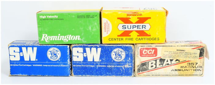 A Lot of 250 Rounds Mixed Head Stamped .357 Magnum Ammunition, including Remington, Western, S&W,