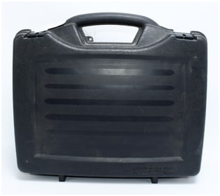A Pair of Pelican Products Peli Protector and Similar Black Molded Plastic Pistol Cases