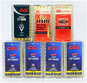 A Collection of CCI and Hornady .17 HMR Varmint Ammunition, 332 Rounds