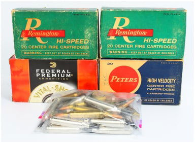 121 Rounds of Mixed Vintage and Modern Centerfire Ammunition, including Federal Premium Vital-Shok,