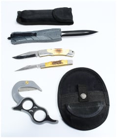 A Group of Cutting Tools and Handcuff Pouches