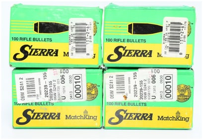 400 Count Sierra MatchKing & Palma Match .308 Caliber 155 Grain HPBT Bullet Tips