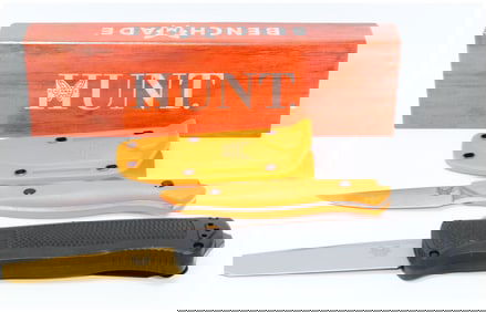 A Pair of Benchmade Knives, including a Shootout 5370 and a Fixed Blade 15700