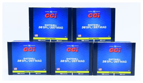 A Lot of 50 Rounds CCI Shotshell .38 Special / .357 Magnum Pest Control 100 Grain #9 Shot Aluminum