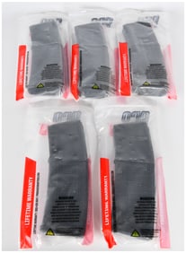 Five Pro Mag AR-15 5.56MM 30-Round RM-30 Black Polymer Magazines