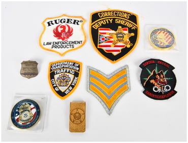 A Collection of Modern Law Enforcement, Security, and Commemorative Memorabilia, including Patches