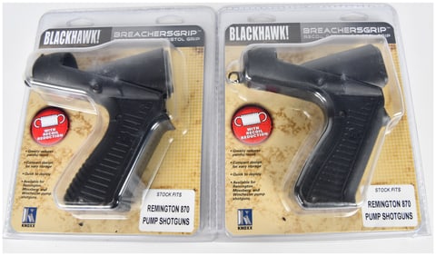 A Pair of Blackhawk! Knoxx Breachersgrip Recoil Reducing Pistol Grips for Remington 870 Shotguns