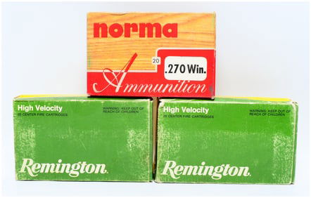 48 Rounds Vintage Norma and Remington .270 Winchester Ammunition