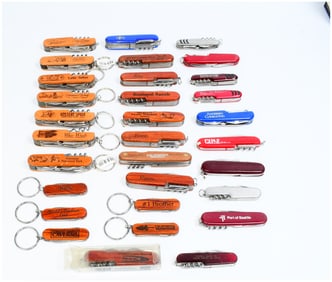 A Collection of Approximately 40 'Swiss Army Style' Multi-Tool Pocket Knives, Likely TSA Confiscated