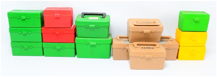 A Collection of MTM Case-Gard Ammunition Storage Boxes, including NASA-Referenced Examples