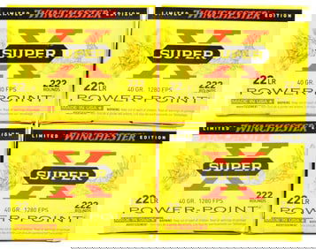 Five Boxes of Winchester Super-X 22 Long Rifle Power-Point Plated Hollow Point Ammunition, Limited
