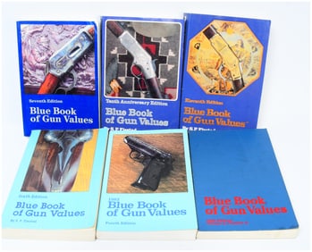 A Collection of Six 'Blue Book of Gun Values' Reference Books by S. P. Fjestad
