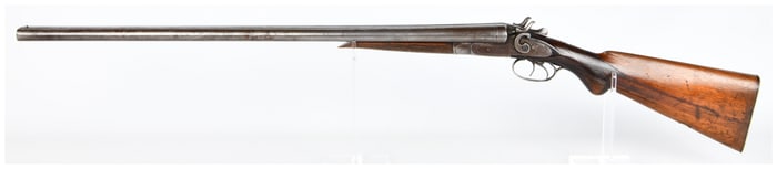 An Antique F-Remont Arms Co. 12 Gauge Belgian Laminated Steel Double Barrel Hammer Shotgun