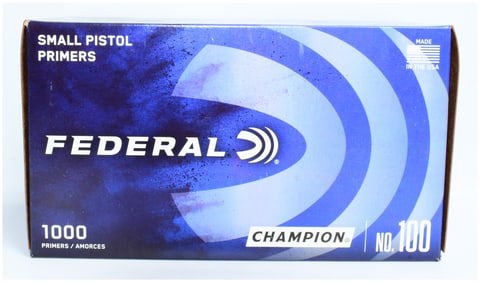 Federal Champion #100 Small Pistol Primers, 1000 Count