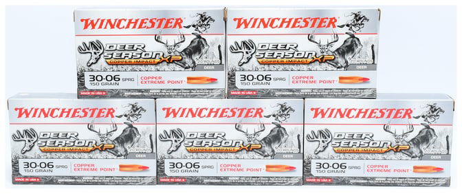 100 Rounds Winchester Deer Season XP Copper Impact .30-06 SPRG 150 Grain Rifle Ammunition