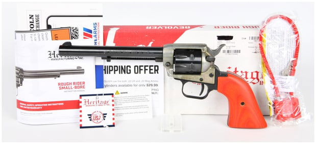 Heritage Rough Rider .22LR Single-Action Revolver, 6 1/2 Barrel, Cocobolo Grips