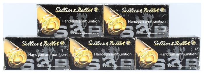 250 Rounds Sellier & Bellot 9mm Luger JHP Handgun Ammunition
