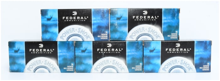 Federal Power-Shok 243 WIN. 100 Grain Soft Point Centerfire Rifle Ammunition, 100 Rounds