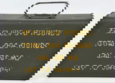 A Military Surplus .30 M2 Ammunition Box, Full and Sealed Can