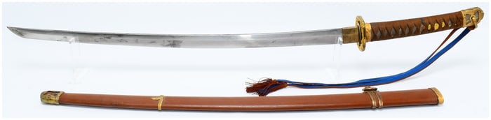 WWII Japanese Type 98 Shin-Gunto Katana Sword, Signed N?sh? Seki Kanemune