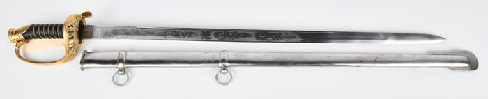 Reproduction 1860 Pattern US Cavalry Officer's Saber with Scabbard