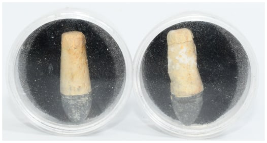 A Pair of Mid-19th Century Style Rifle Projectiles with Paper Cartridges