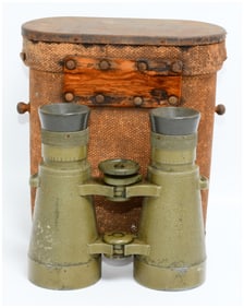 A Pair of WWI German Carl Zeiss Jena Fernglas 08 Binoculars with Case
