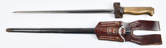 French Model 1886 Lebel Spike Bayonet with Scabbard and Frog