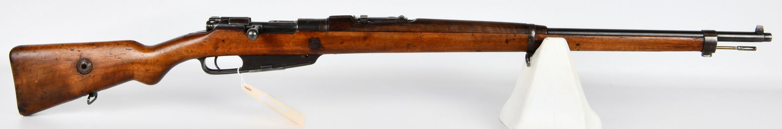 Turkish ASFA Gewehr 88 Commission Rifle, Ankara 1937: A Turkish ASFA Gewehr 88 Commission Rifle, dated 1937. This bolt-action military rifle features a wooden full stock and blued steel components, with a brass-colored cleaning rod. Markings on the recei
