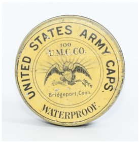 Vintage United States Army U.M.C. Co. Percussion Cap Tin with Contents