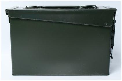 US Army Military Green Metal M19A1 .50 Caliber Ammunition Can