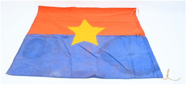 Vietnam War National Liberation Front (NLF) Viet Cong Flag, circa 1967, with 2nd Lieutenant Bar