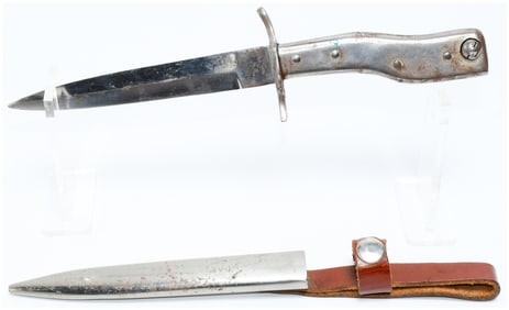 WWI German Demag Crank Handle Trench Knife Bayonet with Scabbard