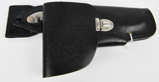 Black Leather Holster with German Federal Utility Model Markings (DBGM)