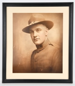Framed WW1 US Military Soldier Portrait Photograph