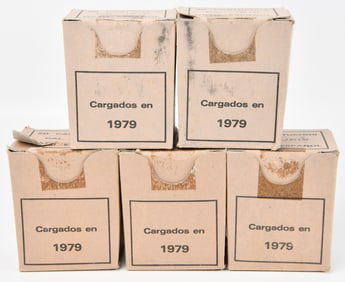 A Group of Five Boxes of Santa B?rbara 7.62x51 NATO Spanish Ammunition, Loaded 1979