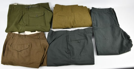 A Group of Five Pairs of U.S. Military M1951 and Other Uniform Trousers