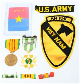 A Collection of Vietnam War U.S. Army 1st Cavalry Division Militaria, An Khe, Viet Nam, including