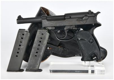 A Walther P1/P.38 1958 9mm Semi-Automatic Pistol with Two Magazines and Holster