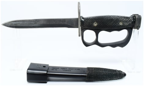 U.S. Vietnam Era M7 Knuckle Duster Bayonet Knife with M10 Scabbard