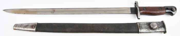 A British Pattern 1907 SMLE Bayonet with Scabbard, Dated 1945