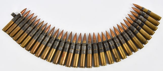 Inert 8mm Mauser Linked Ammunition Belt