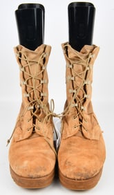 A Pair of Tan Suede and Textile US Army Hot Weather Desert Combat Boots, Circa 2007